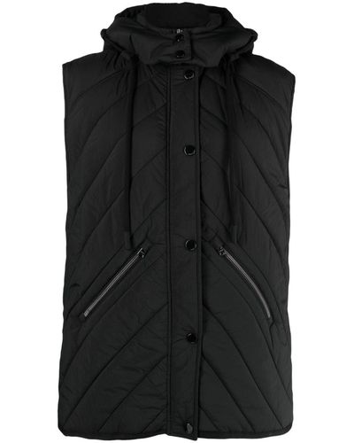 Bimba Y Lola Quilted Hooded Gilet - Black