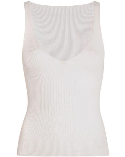 Another Tomorrow Ribbed-knit Tank Top - White