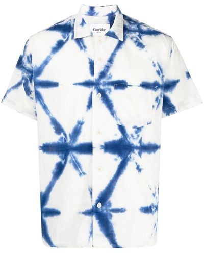 Corridor NYC Tie-dye-print Short-sleeved Shirt - Blue