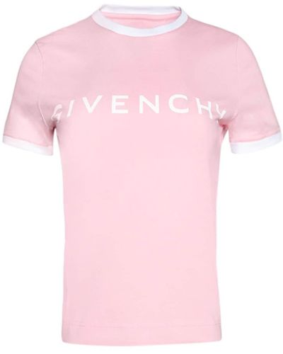 Givenchy Ringer T-Shirt mit Logo-Print - Pink