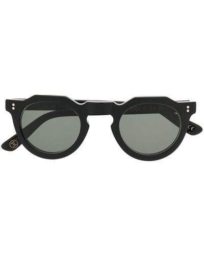 Lesca Pica Round-frame Sunglasses - Black