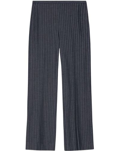 Ganni Striped Straight Trousers - Blue