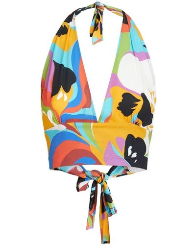 Etro Graphic-print Bikini Top - Blue