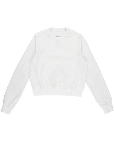 Rick Owens Cropped-Sweatshirt mit rundem Ausschnitt - Weiß