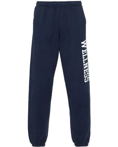 Sporty & Rich Logo-print Tapered Trousers - Blue