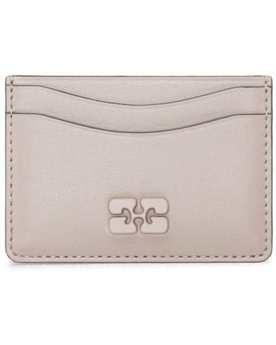 Ganni Bou Leather Card Holder - White