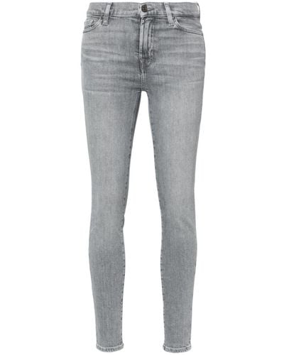 7 For All Mankind HW Skinny-Jeans mit hohem Bund - Grau