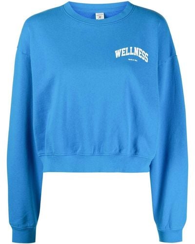 Sporty & Rich Cotton Sweatshirt - Blue