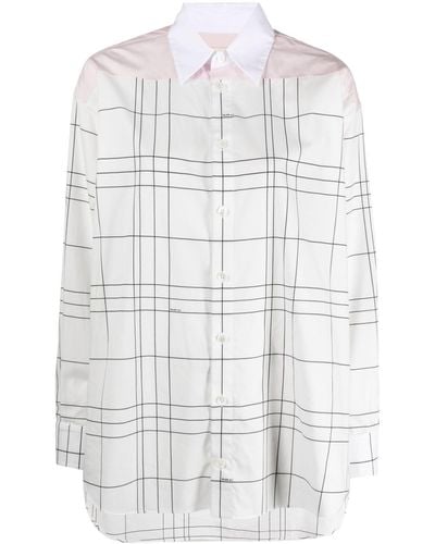 Marni Fine-check Long-sleeve Cotton Shirt - White