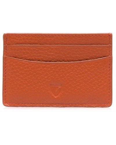 Aspinal of London Grained Leather Cardholder - Orange
