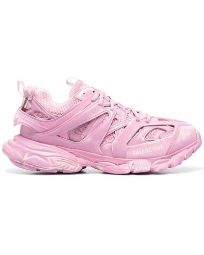 Balenciaga Track Sneakers Aus Mesh Und Gummi Mit Logodetail - Pink