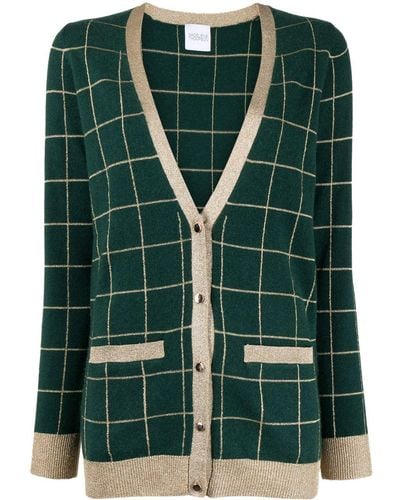 Madeleine Thompson Check-pattern V-neck Cardigan - Green
