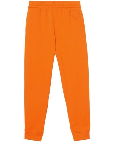 Burberry Logo Patch Cotton Track Pants - Orange