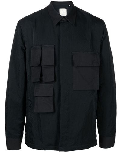 Paul Smith Multi-pocket Pointed-collar Overshirt - Black