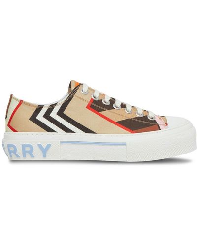 Burberry Montage-print Sneakers - Natural