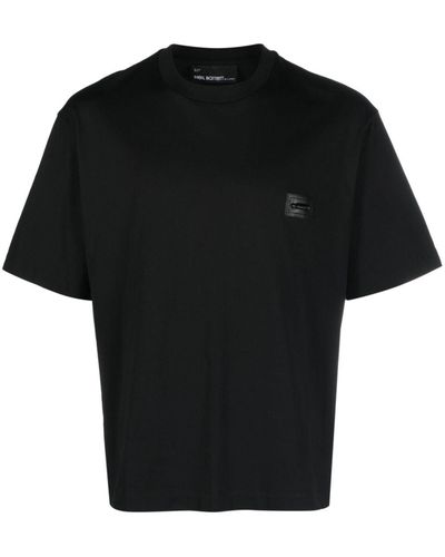 Neil Barrett T-shirt en coton à patch logo - Noir