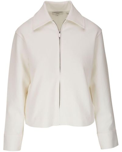 Vince Collared Cotton-blend Jacket - White