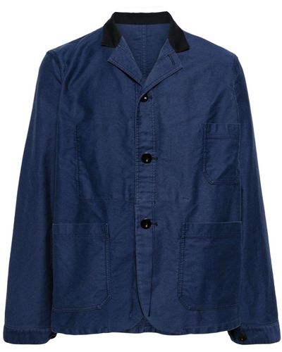 Sacai Single-breasted Shirt Jacket - Blue