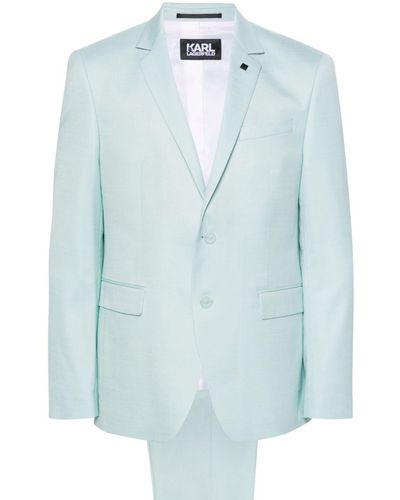 Karl Lagerfeld Costume à veste Drive à simple boutonnage - Bleu