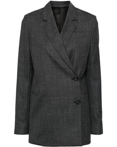 Totême Mélange Double-breasted Blazer - Zwart