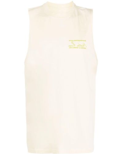 Martine Rose Embroidered-logo Tank Top - Natural