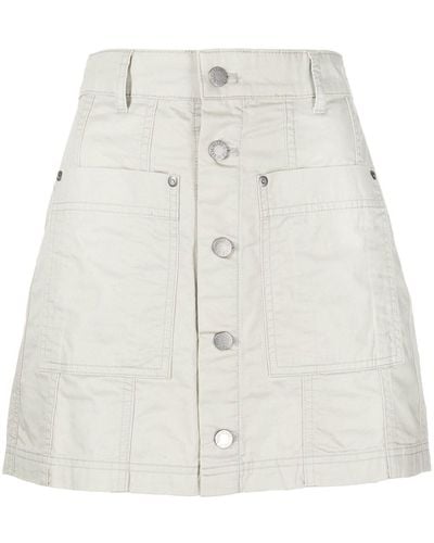 Izzue Minifalda con botones en el frente - Blanco