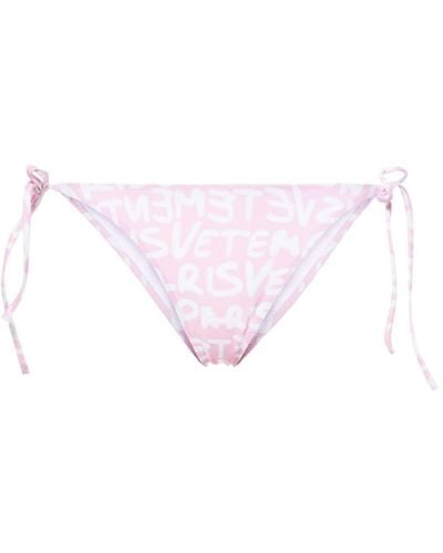Vetements Bikinihöschen mit Logo-Print - Pink