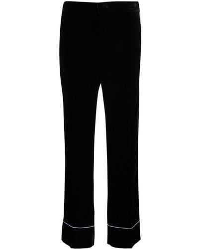 N°21 Pantalon droit court à bords contrastants - Noir
