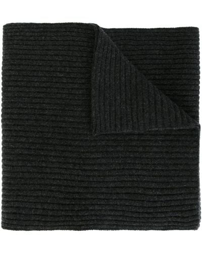 N.Peal Cashmere Ribbed Scarf - Gray