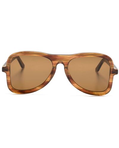 Séfr Aster Pilot-frame Sunglasses - Brown