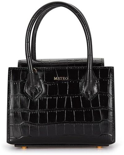 Mateo Diana Croc-effect Tote Bag - Black