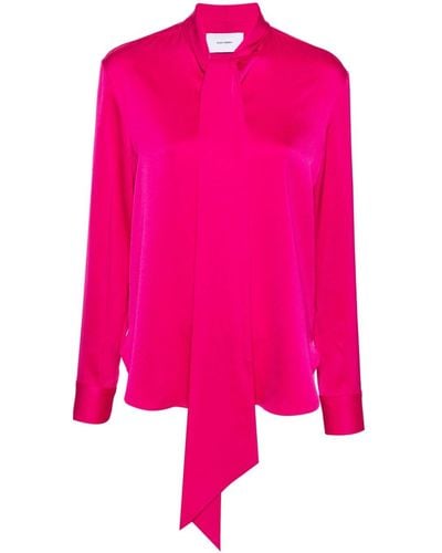 Alex Perry Pussy-bow Collar Satin Blouse - Pink