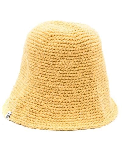 Nannacay Greta Crochet-knit Bucket Hat - Yellow