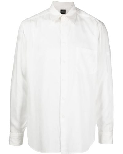 Yohji Yamamoto Semi-transparentes Hemd - Weiß