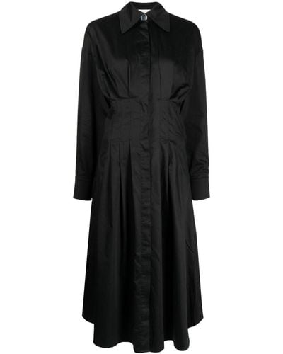 Rohe Pleat-detail Long-sleeve Dress - Black