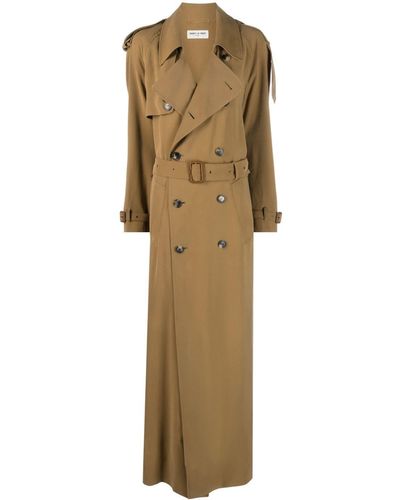 Saint Laurent Double-breasted Trench Coat - Natural