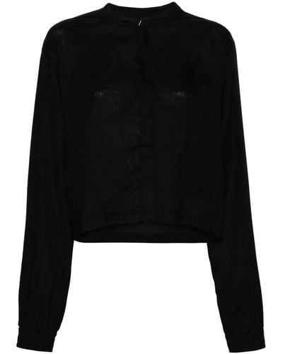 Thom Krom Linen Cropped Shirt - Black