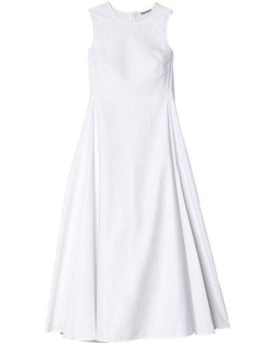 Molly Goddard Robe Rosie à plis - Blanc