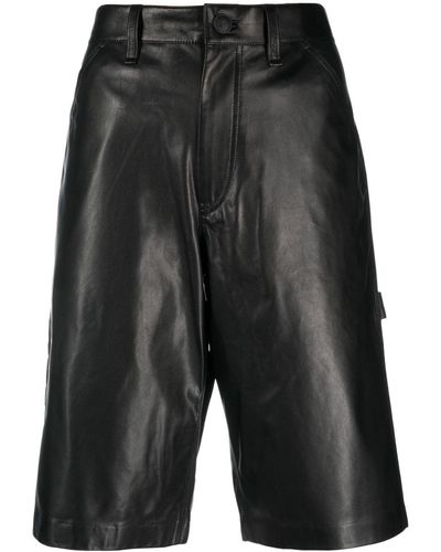 Rag & Bone Leather Knee-length Shorts - Black