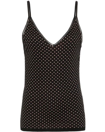 N°21 Polka-dot Knitted Top - Black