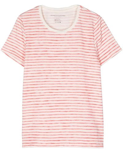 Majestic Filatures Stripe-print T-shirt - ピンク