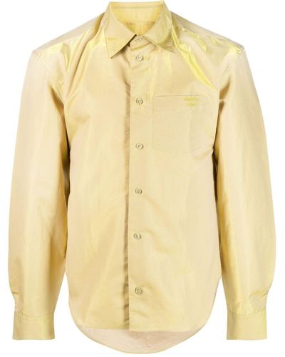 Martine Rose Long-sleeved Metallic Shirt - Yellow