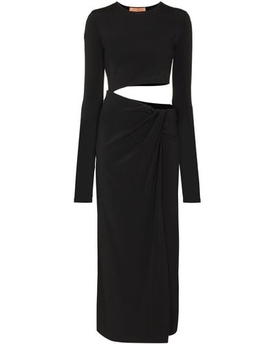 ANDAMANE Gia Gathered Cut-out Dress - Black