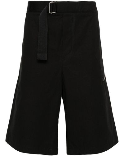 OAMC Belted Cotton Bermuda Shorts - Black