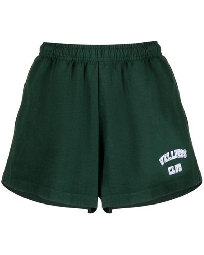 Sporty & Rich Shorts Met Geborduurde Tekst - Groen