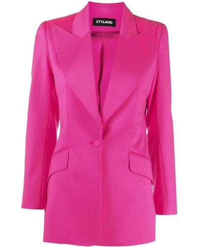 Styland Single-breasted Fitted Blazer - Pink