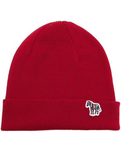 PS by Paul Smith Intarsia-knit Wool Beanie - Red