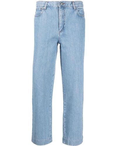 A.P.C. Weite Jeans mit hohem Bund - Blau