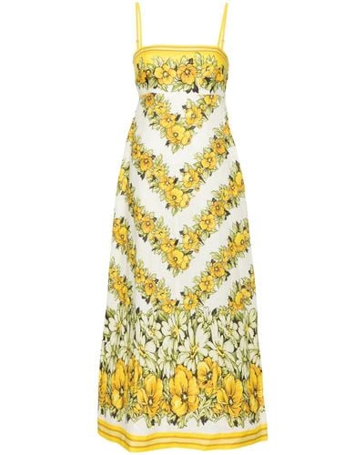 ALÉMAIS Gisela Floral-print Midi Dress - Yellow