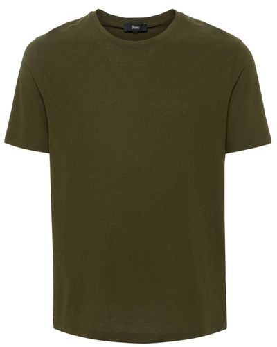Herno T-shirt en coton à col rond - Vert